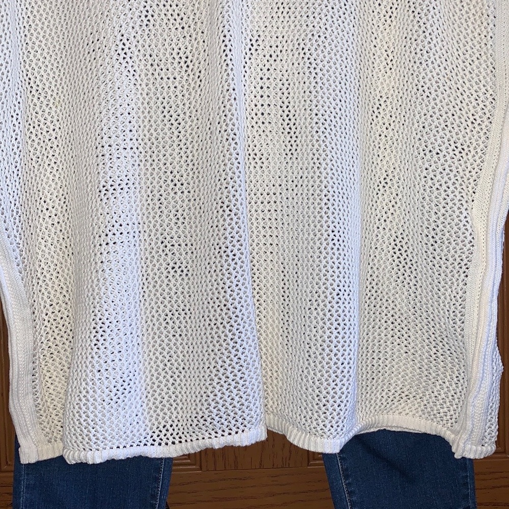 Lane Bryant Cotton Crochet Open Knit Boxy V-Neck Batwing Short Sleeve Poncho Top - Picture 8 of 16